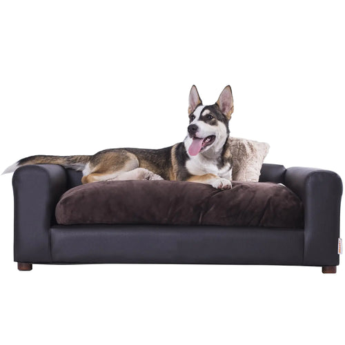 Moots Premium Leatherette Pets Sofa Espresso Medium/Large
