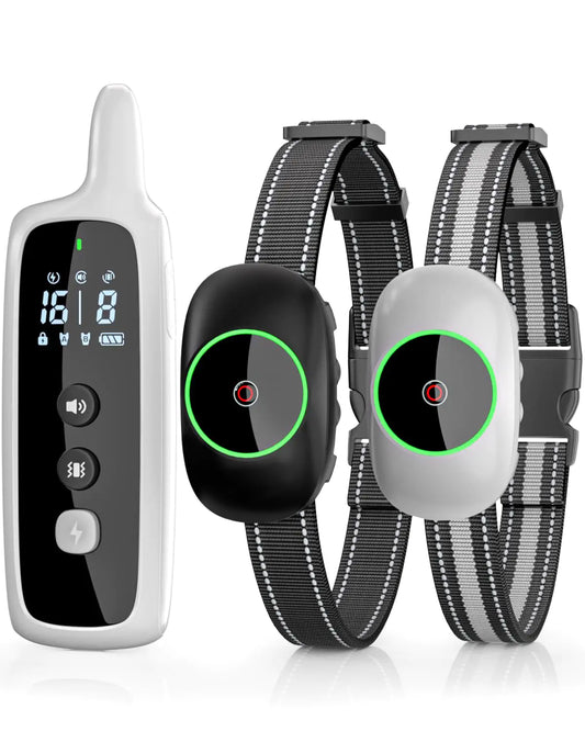 Dog Shock Collar for 2 Dogs Dog Training Collar with Remote for Large Medium Small Dogs Rechargeable E-Collar Waterproof Collars with 3 Training Modes Range up to 3300Ft-Grey