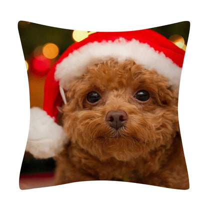 Christmas Animal Pillowcase with Cats and Dogs Design