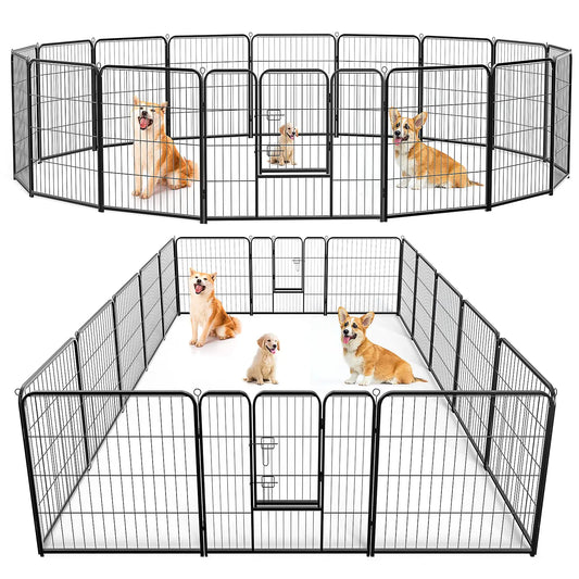 Dog Playpen Puppy Fence for Yard Camping RV Indoor/Outdoor Use 40-Inch 16-Panel Exercise Pen for Small/Medium/Large Pets