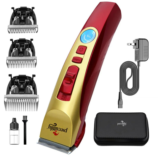 Dog Clippers Professional Heavy Duty Grooming Clipper 2-Speed Low Noise High Power Rechargeable Cordless Pet Tools for Small & Large Dogs Cats Pets with Thick Coats