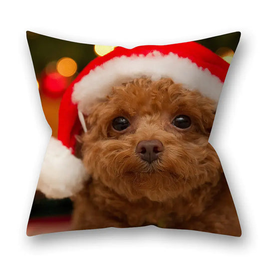 Christmas Animal Pillowcase with Cats and Dogs Design