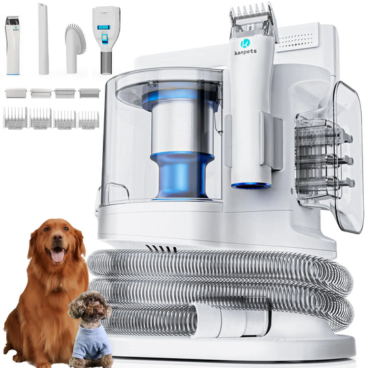 kanpets Dog Vacuum for Shedding with Max 3.4L Dust Bin Hyper-Power but Super Quiet 4 Professional Grooming Tools Gift for Cat Pets Hair
