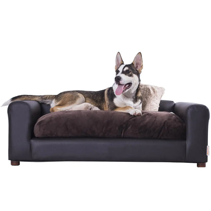 Moots Premium Leatherette Pets Sofa Espresso Medium/Large