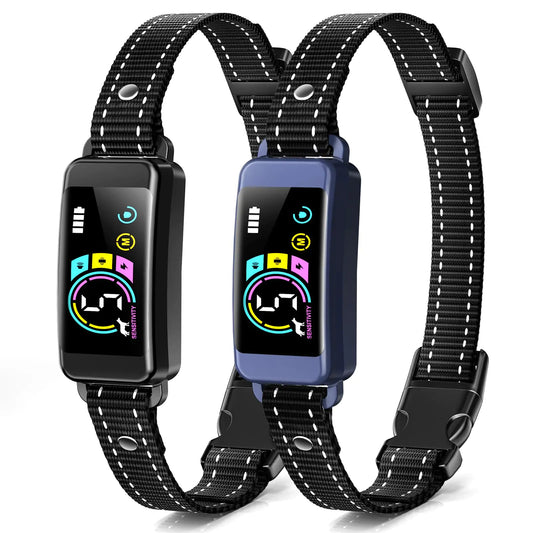 Bark Collar ianciu 2 Pack Dog Bark Collar for Large Medium Small Dogs Rechargeable Training Collar with Beep Vibration Shock Collar with 5 Adjustable Sensitivity Anti Barking Device for Dogs